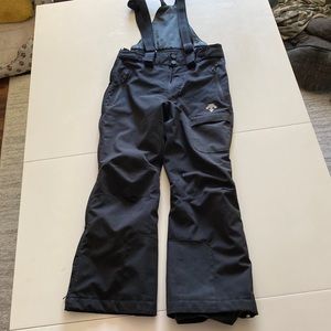 Descente black kids ski race bibs, zip off, size 12